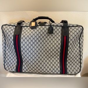 GUCCI GG Supreme Web Canvas Vintage Top-Handle Luggage